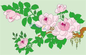 精美工笔画矢量素材